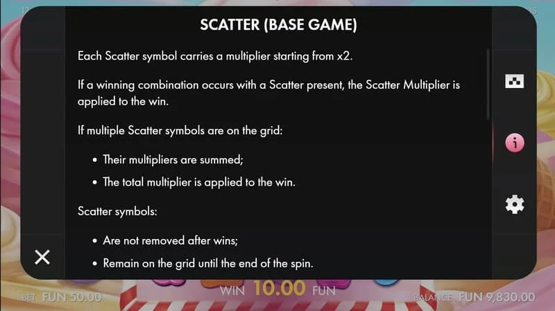 Sugar Wins - Scatter met vermenigvuldiger